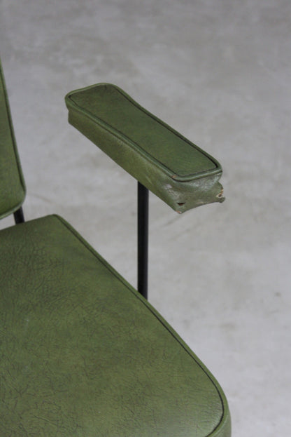 Retro Green Vinyl Office Chair - Kernow Furniture