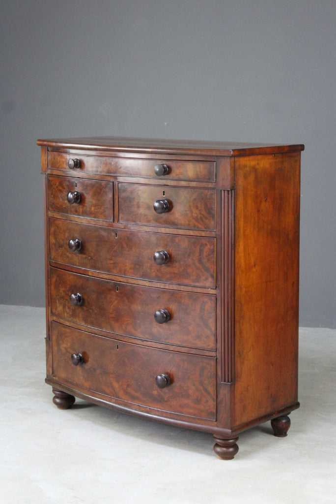 Victorian Bow Front Chest of Drawers - Kernow Furniture