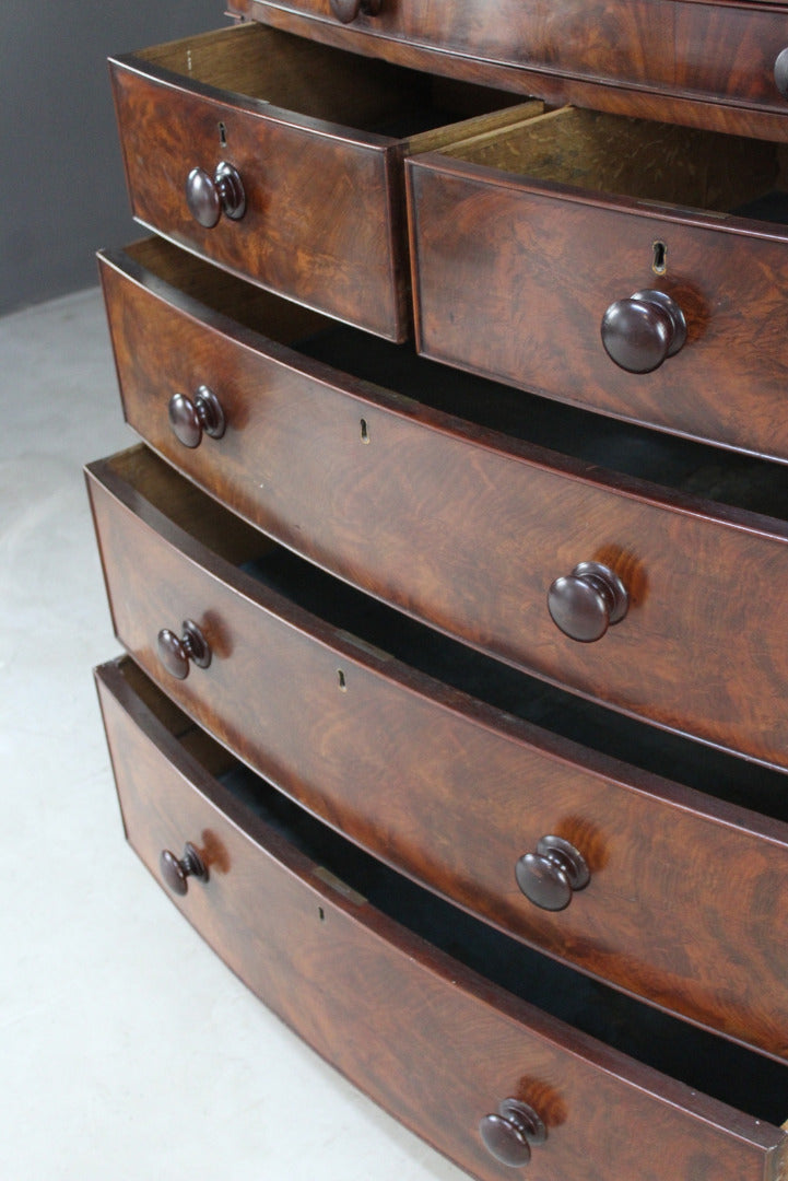 Victorian Bow Front Chest of Drawers - Kernow Furniture