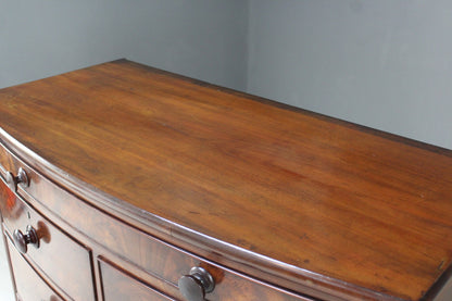 Victorian Bow Front Chest of Drawers - Kernow Furniture