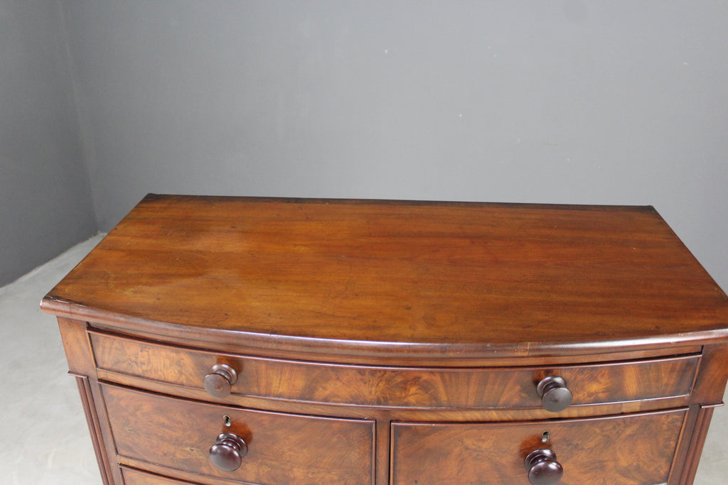 Victorian Bow Front Chest of Drawers - Kernow Furniture
