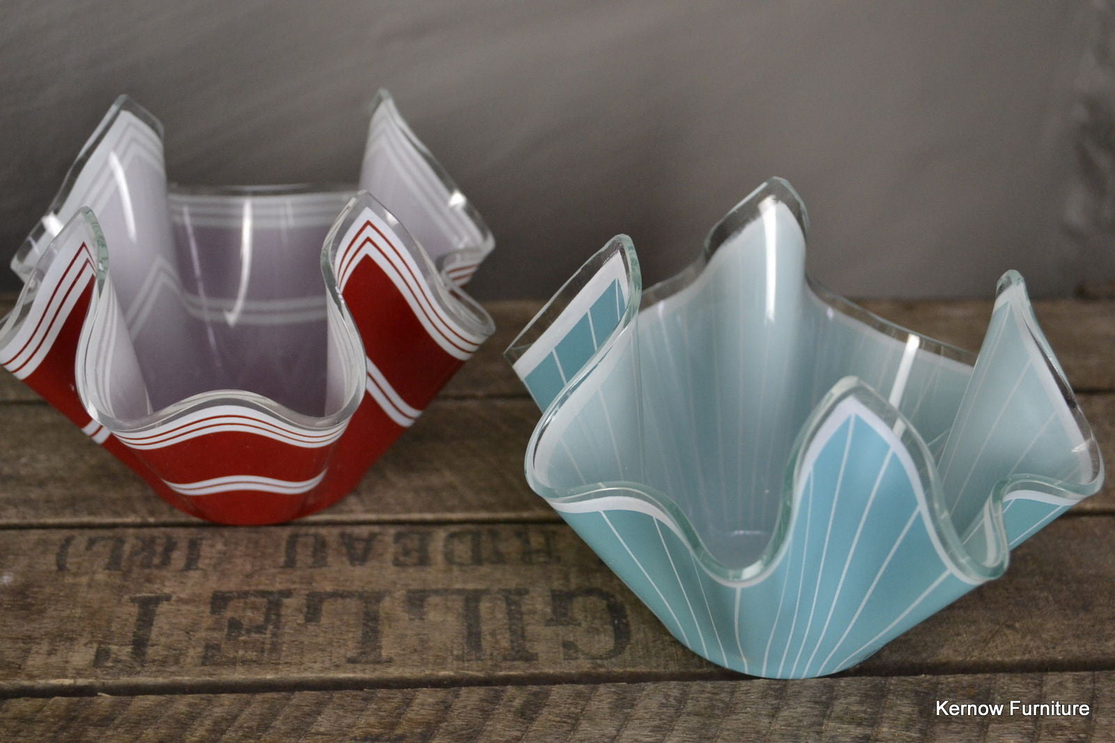 Pair Chance Glass Hankerchief Bowls - Kernow Furniture
