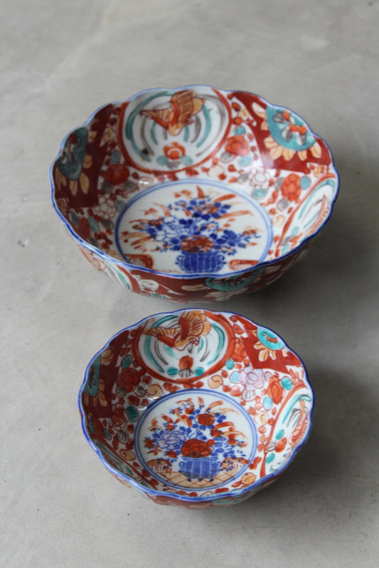 Pair Imari Bowls - Kernow Furniture
