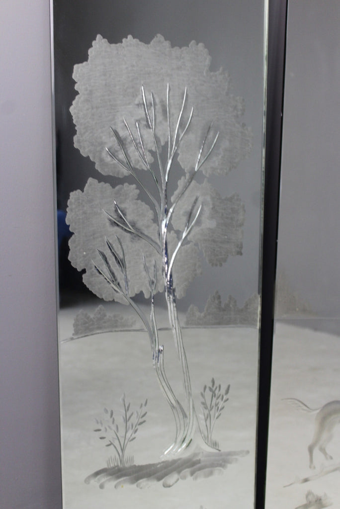 Large Etched Wall Mirror - Kernow Furniture