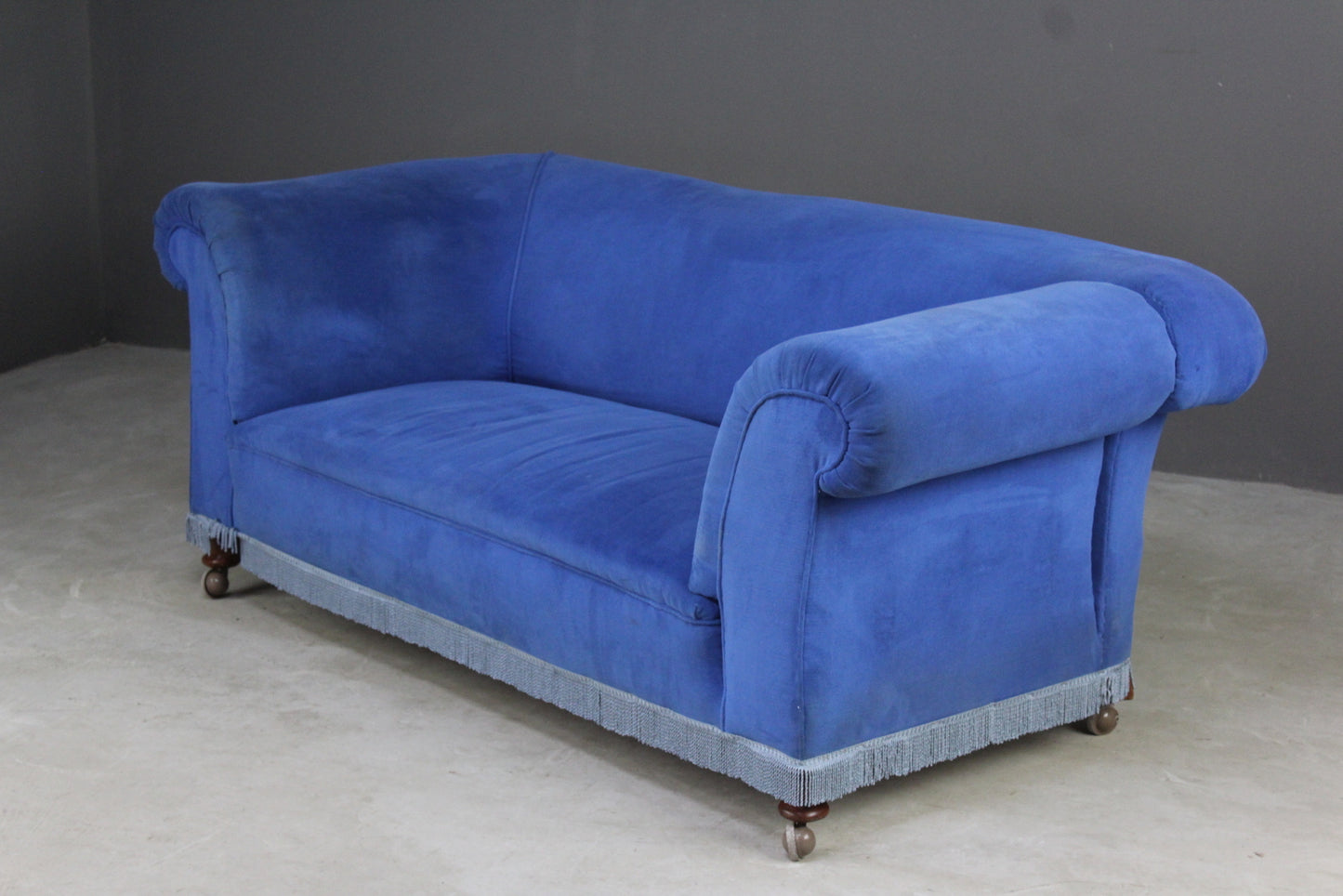 Antique Blue Upholstered Sofa - Kernow Furniture