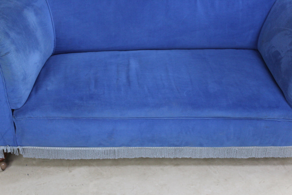 Antique Blue Upholstered Sofa - Kernow Furniture