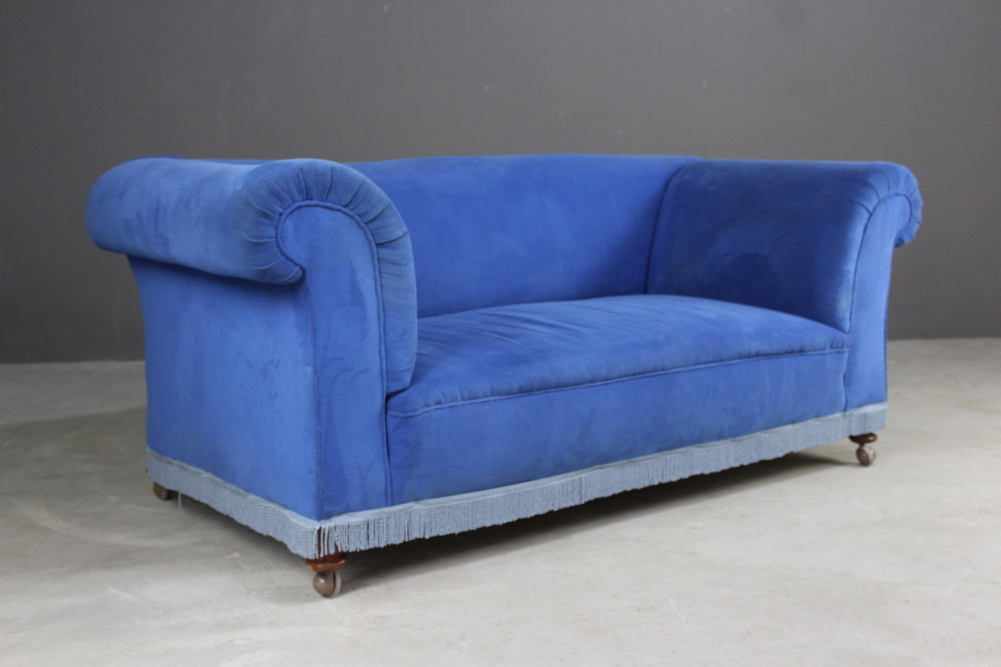 Antique Blue Upholstered Sofa - Kernow Furniture