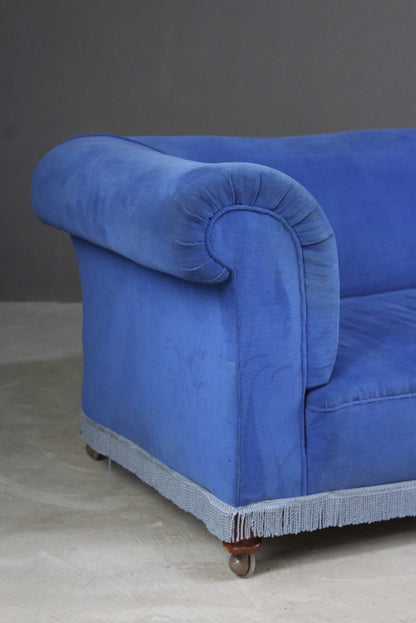 Antique Blue Upholstered Sofa - Kernow Furniture