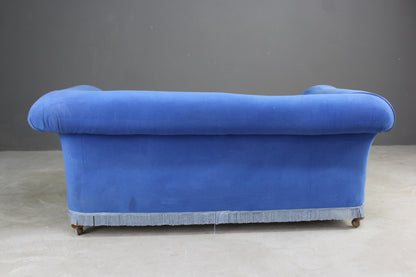 Antique Blue Upholstered Sofa - Kernow Furniture