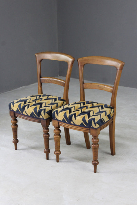 Pair Antique Dining Chairs - Kernow Furniture