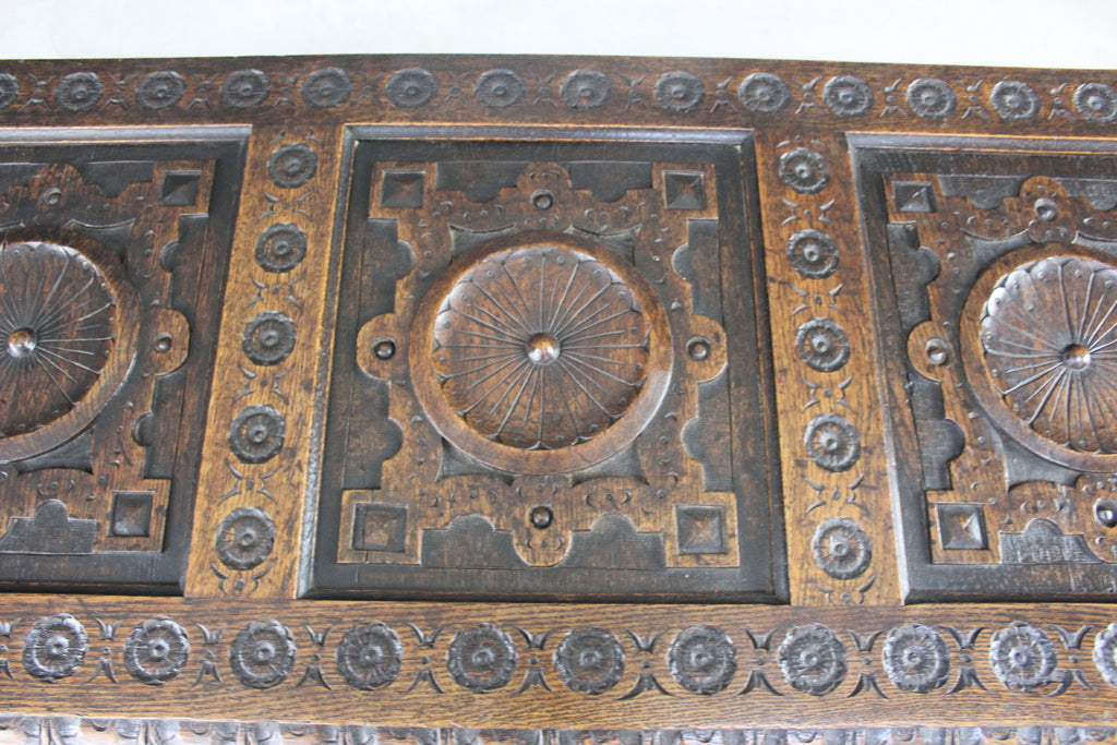 Antique Carved Coffer - Kernow Furniture
