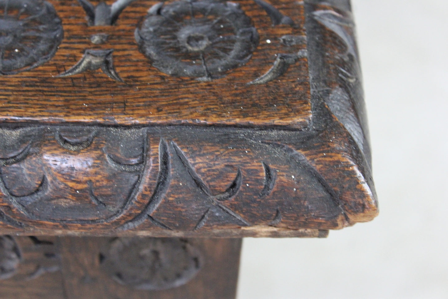 Antique Carved Coffer - Kernow Furniture