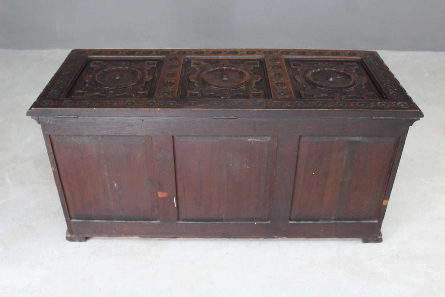 Antique Carved Coffer - Kernow Furniture