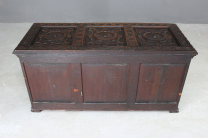 Antique Carved Coffer - Kernow Furniture