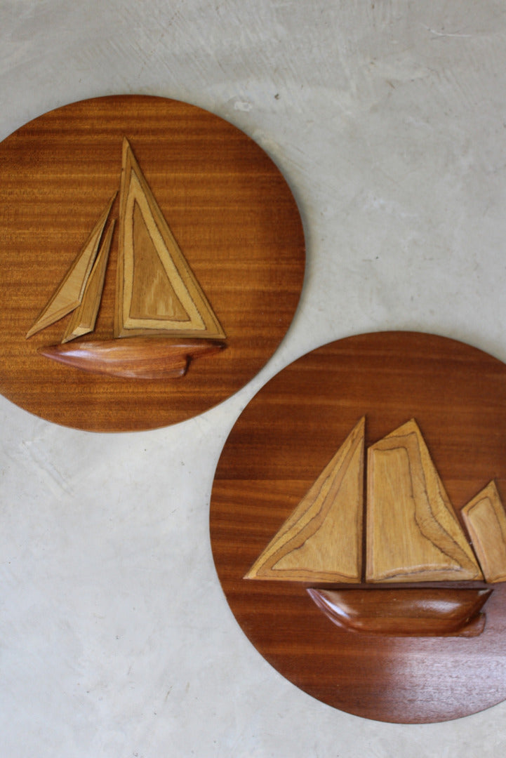 Pair Retro Nautical Wall Plaques - Kernow Furniture