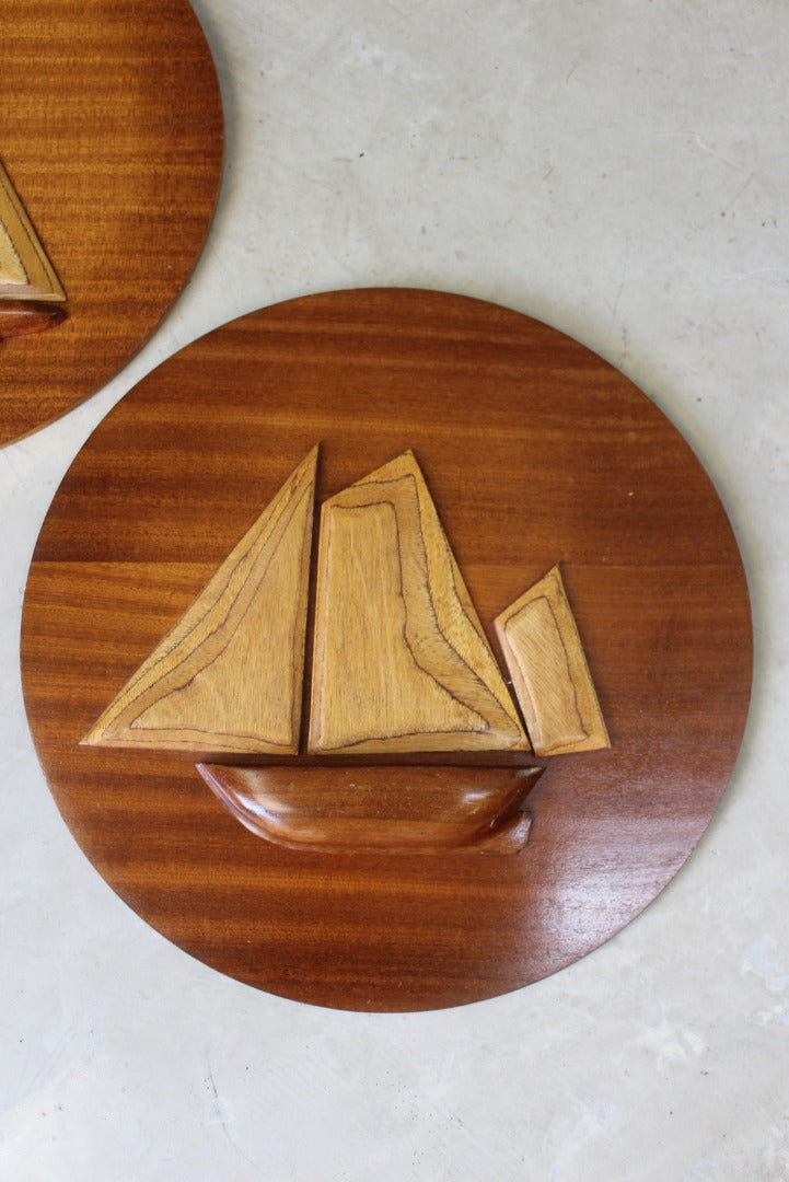 Pair Retro Nautical Wall Plaques - Kernow Furniture