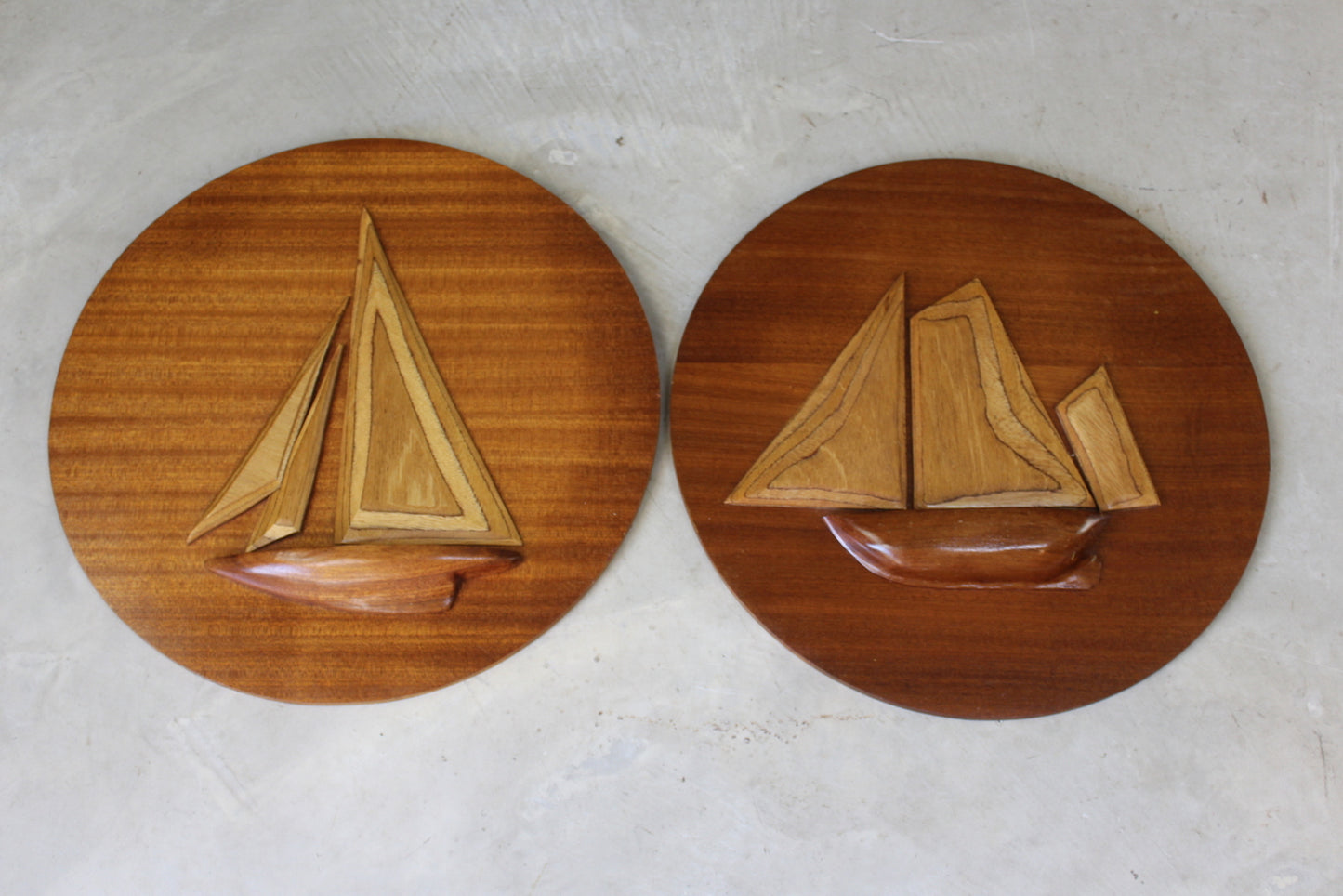 Pair Retro Nautical Wall Plaques - Kernow Furniture