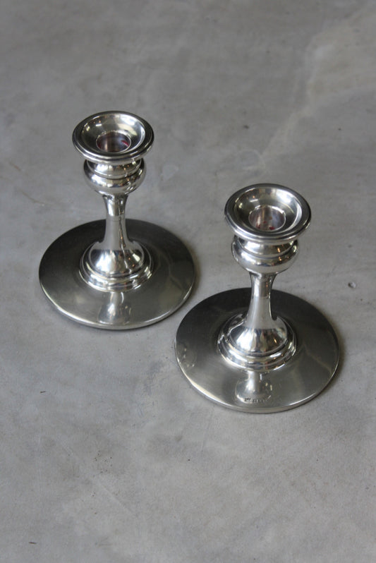 Pair Silver Candlesticks - Kernow Furniture