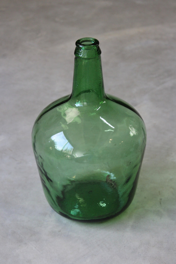 Vintage Green Glass Bottle - Kernow Furniture