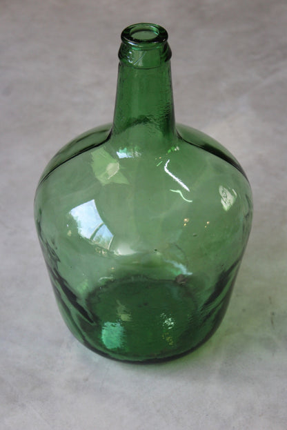 Vintage Green Glass Bottle - Kernow Furniture