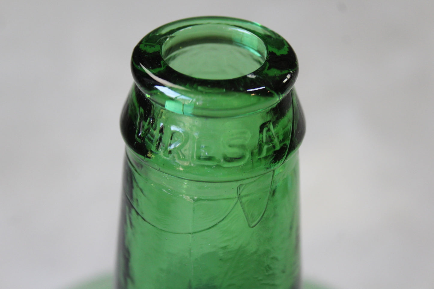 Vintage Green Glass Bottle - Kernow Furniture