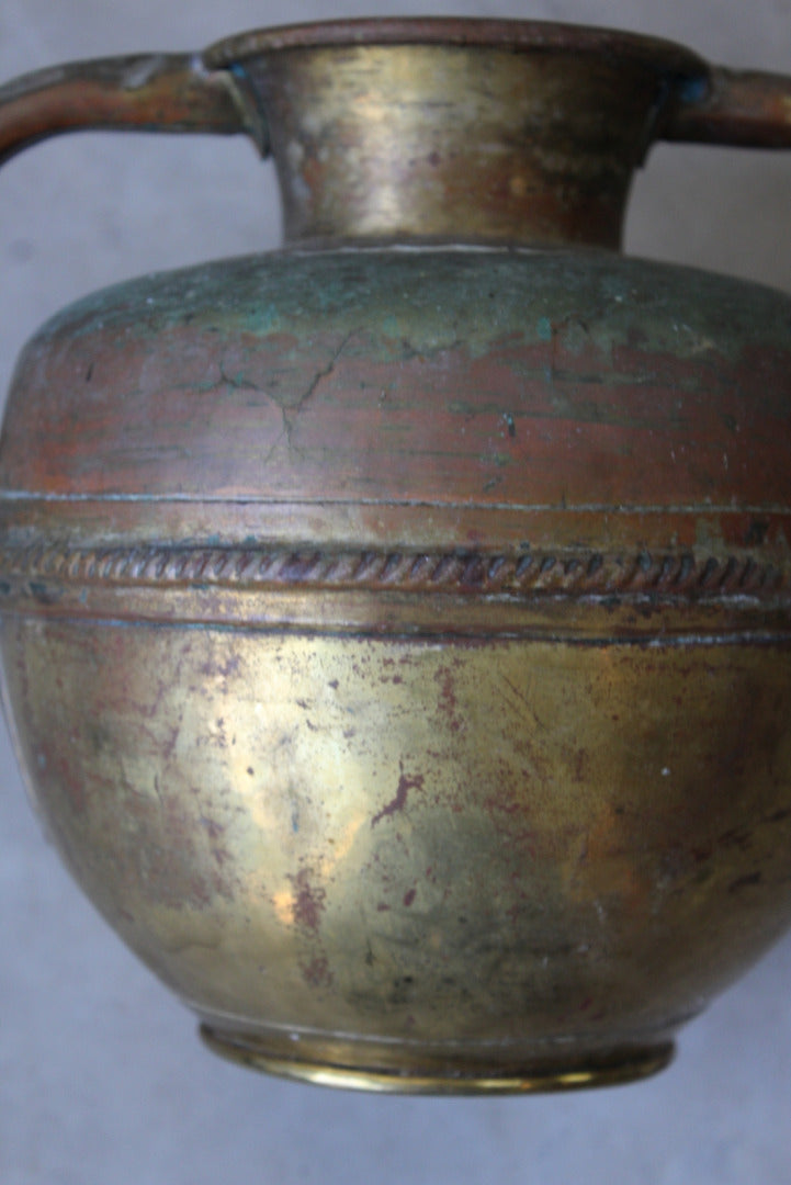 Eastern Brass Urn Vase - Kernow Furniture