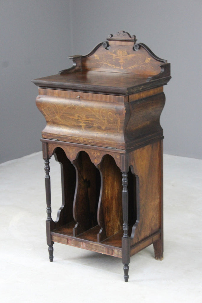 Edwardian Inlaid Rosewood Music Cabinet - Kernow Furniture