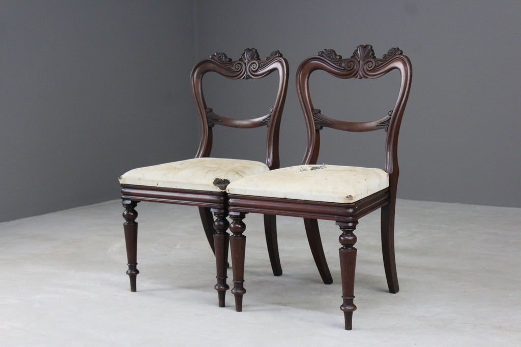 Pair Victorian Dining Chairs - Kernow Furniture