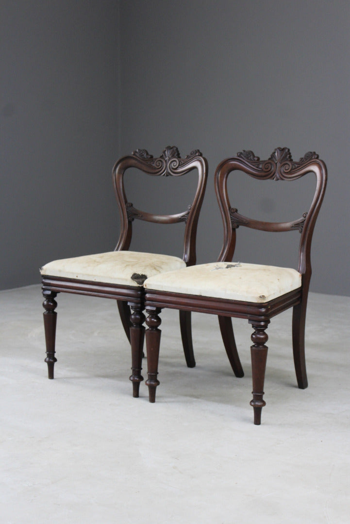 Pair Victorian Dining Chairs - Kernow Furniture