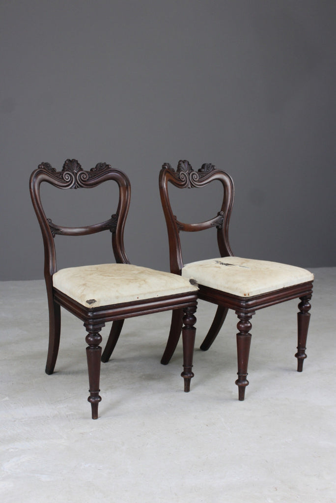 Pair Victorian Dining Chairs - Kernow Furniture