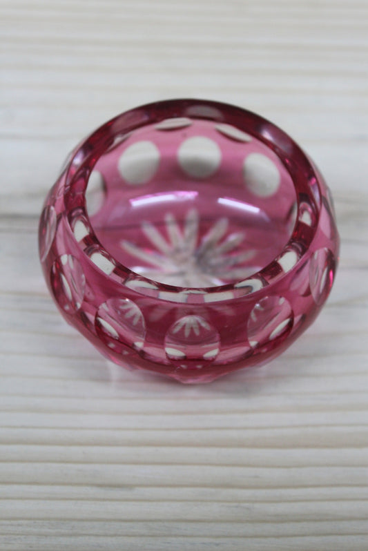 Cranberry Glass Pin Dish - Kernow Furniture