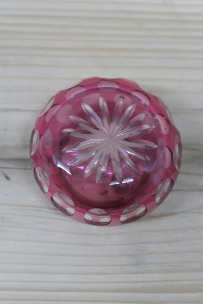 Cranberry Glass Pin Dish - Kernow Furniture