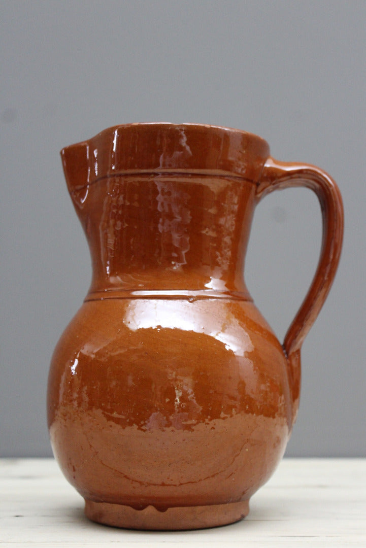 Large Glazed Earthenware Jug - Kernow Furniture