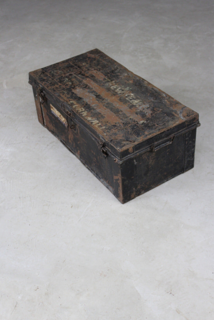 Black Metal Trunk - Kernow Furniture