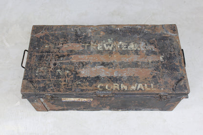 Black Metal Trunk - Kernow Furniture