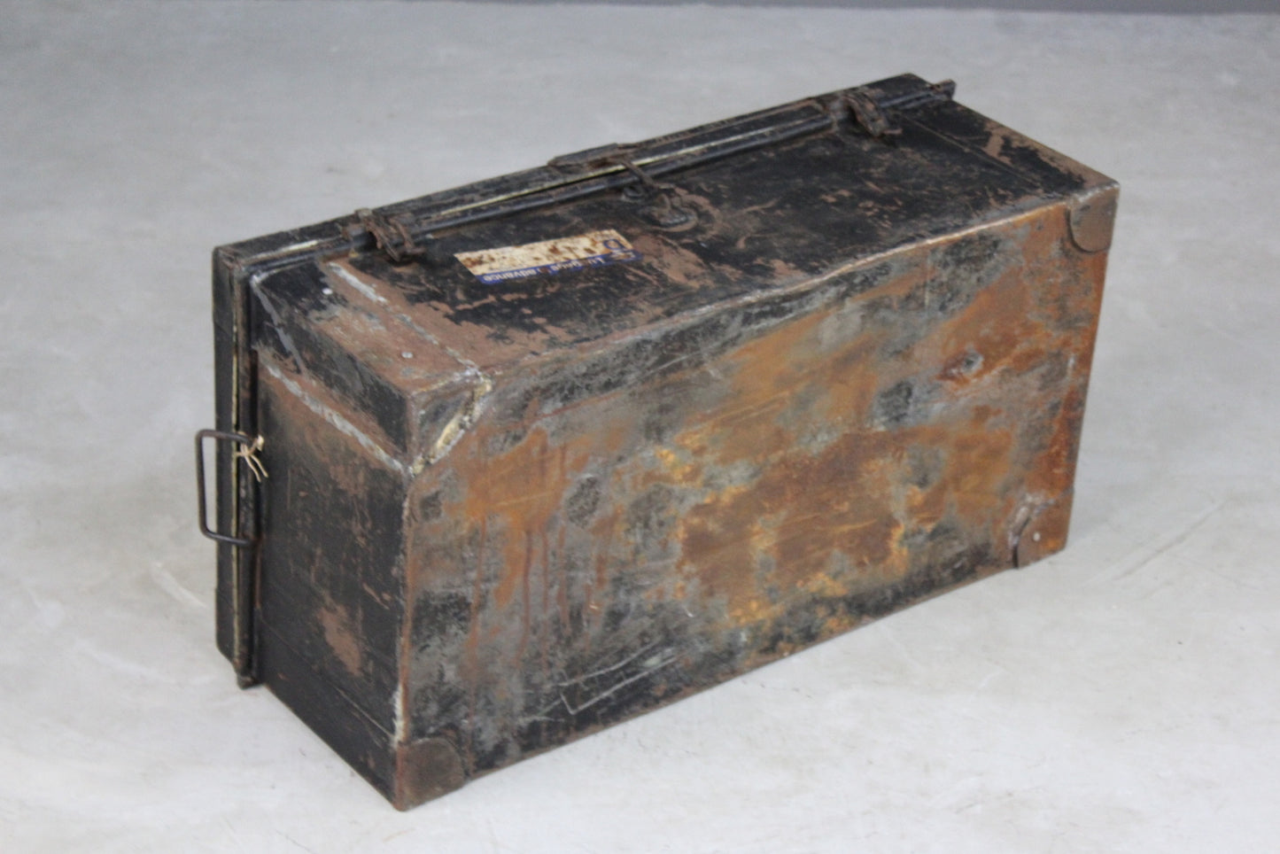 Black Metal Trunk - Kernow Furniture