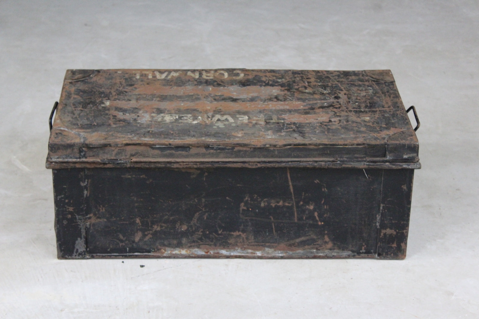 Black Metal Trunk - Kernow Furniture