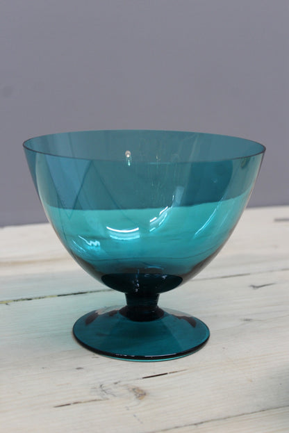 Pair Vintage Blue Glass Bowls - Kernow Furniture