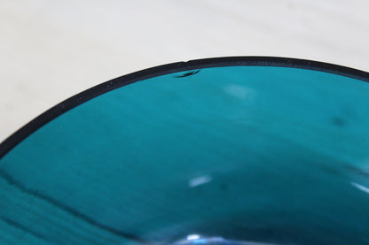 Pair Vintage Blue Glass Bowls - Kernow Furniture