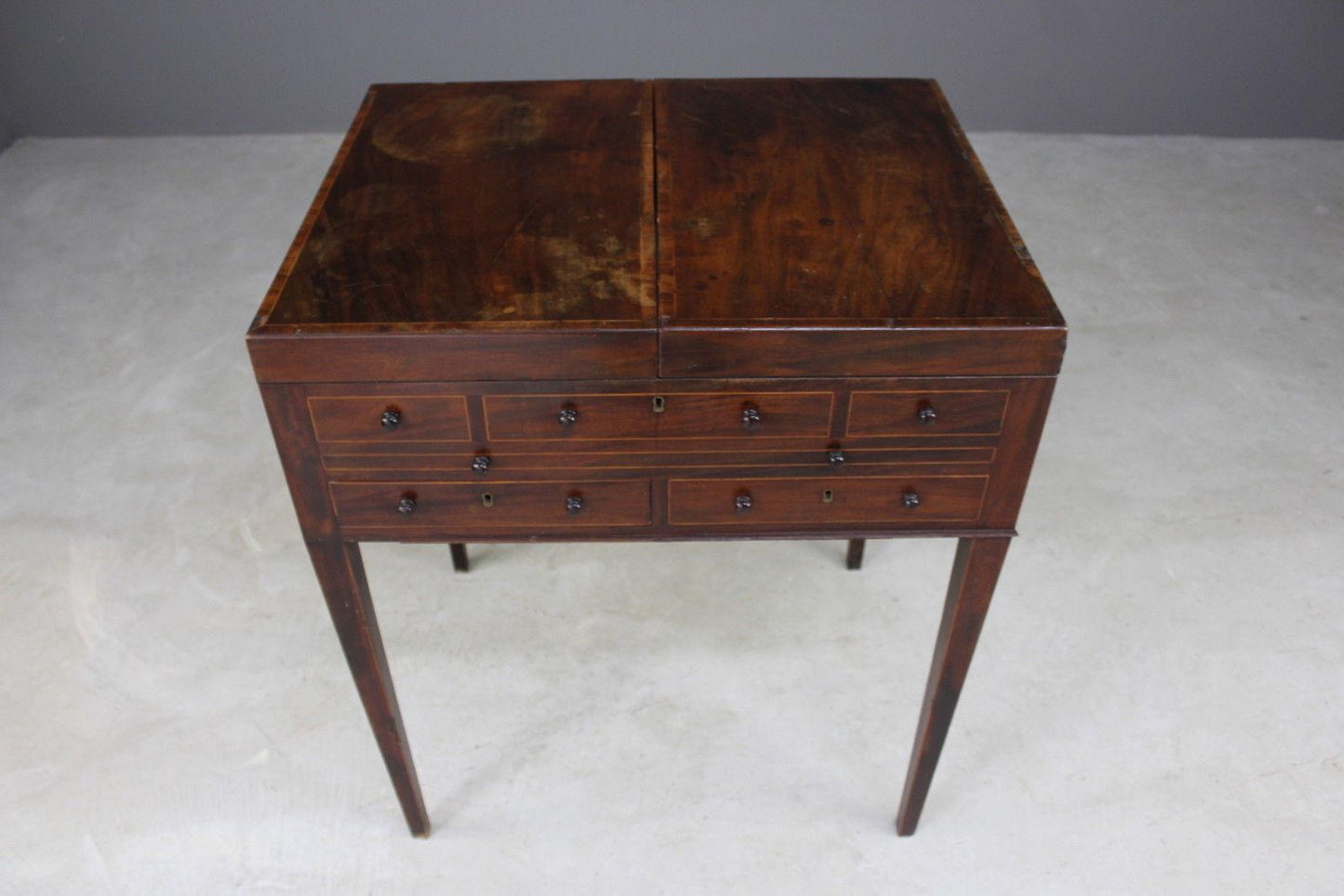 Georgian Mahogany Dressing Table - Kernow Furniture