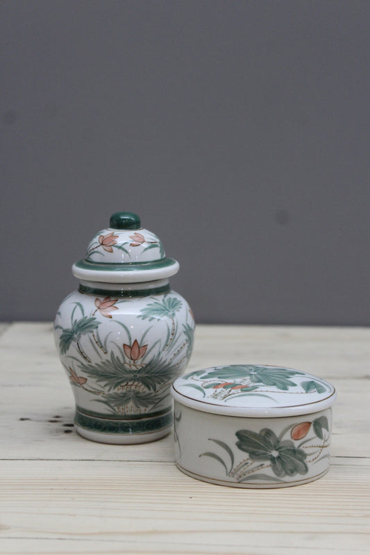 Pair Handpainted Pots - Kernow Furniture