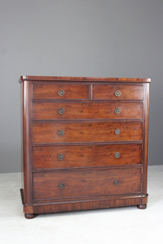 Large Antique Mahogany Chest of Drawers - Kernow Furniture