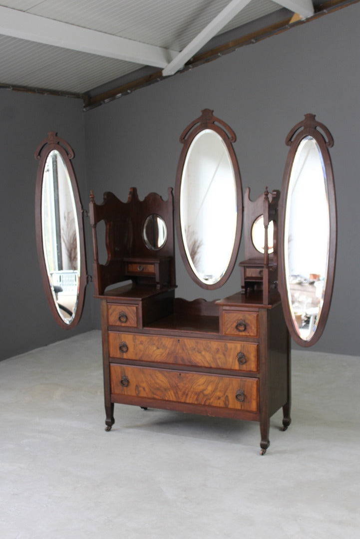 Victorian Walnut Dressing Table - Kernow Furniture