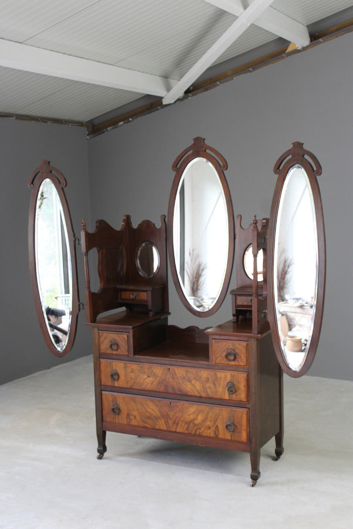 Victorian Walnut Dressing Table - Kernow Furniture