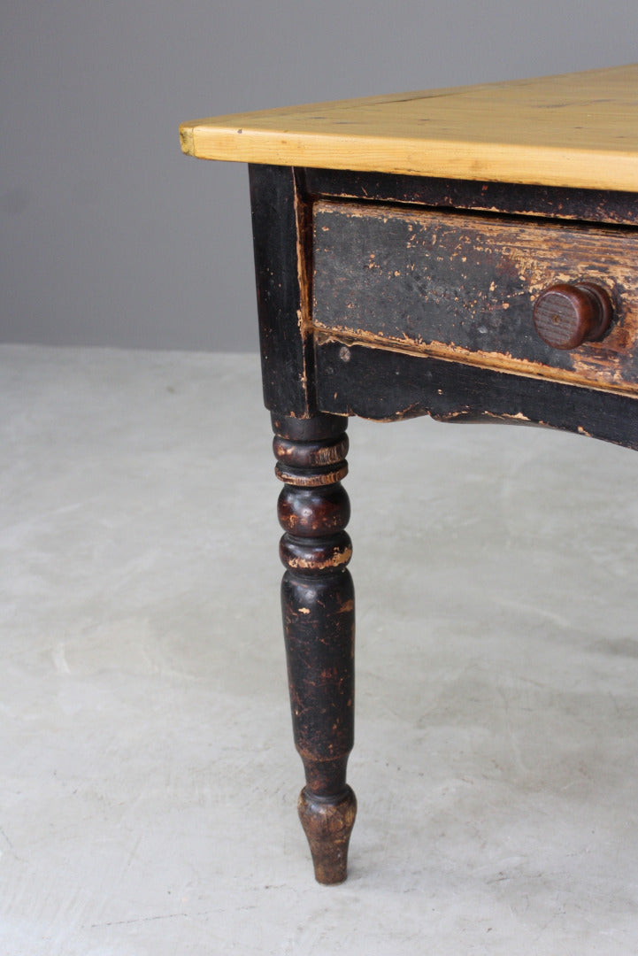 Antique Rustic Pine Kitchen Table - Kernow Furniture