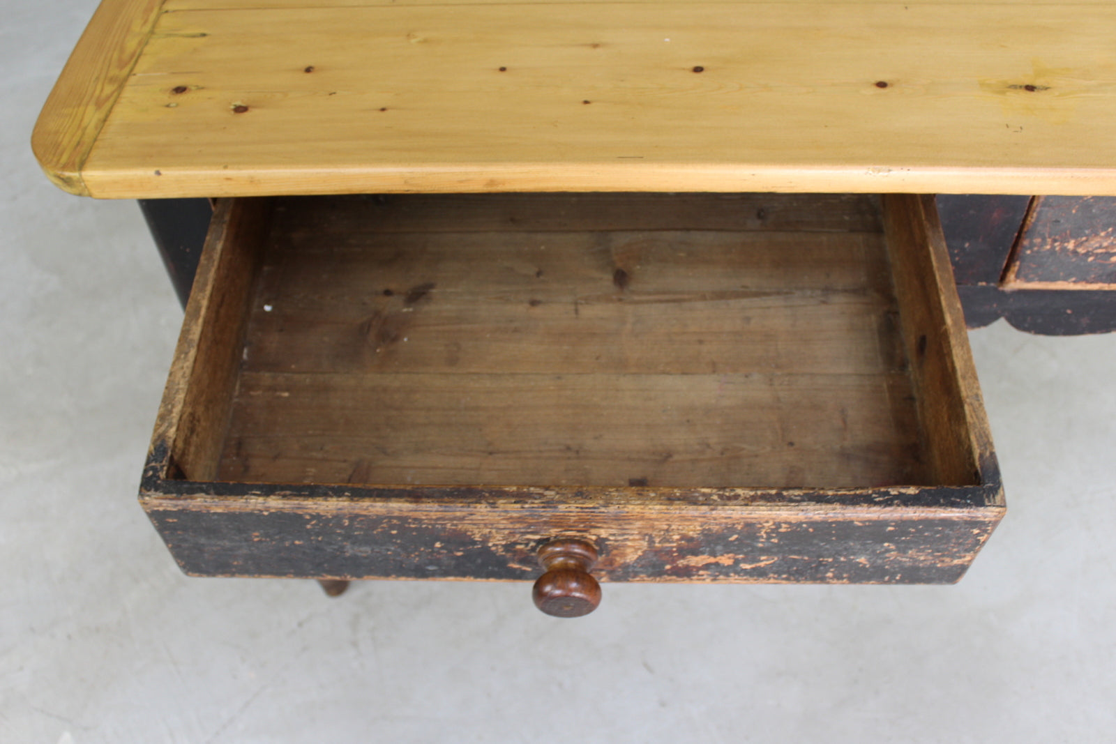 Antique Rustic Pine Kitchen Table - Kernow Furniture