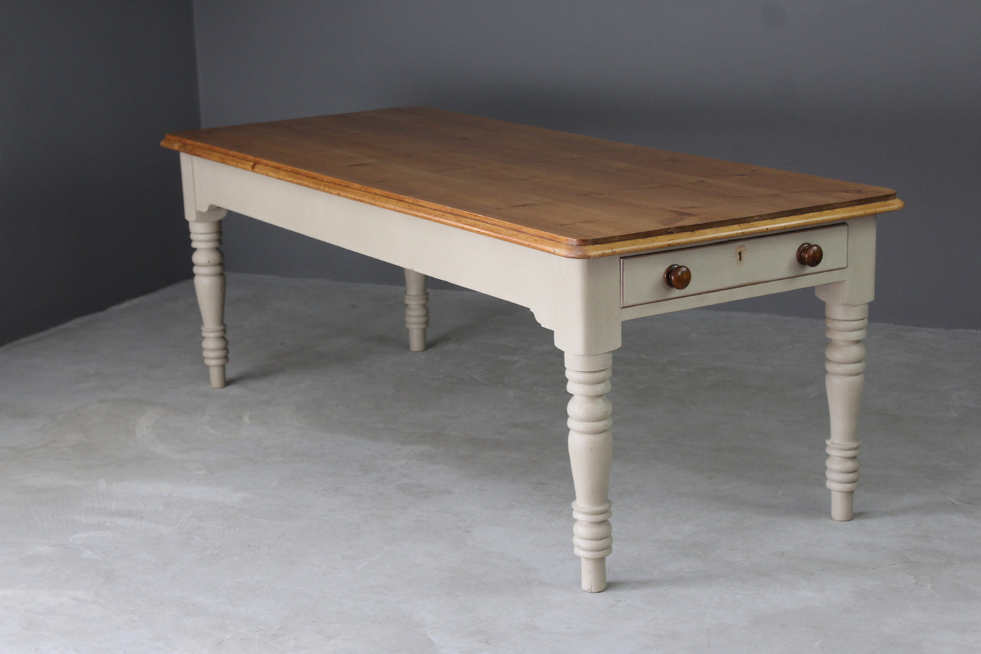 Large Antique Pine Kitchen Table – Kernow Furniture