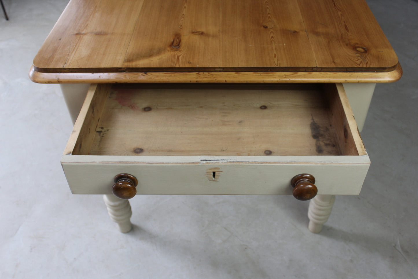 Large Antique Pine Kitchen Table - Kernow Furniture