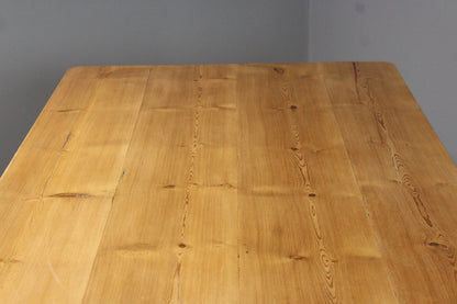 Large Antique Pine Kitchen Table - Kernow Furniture