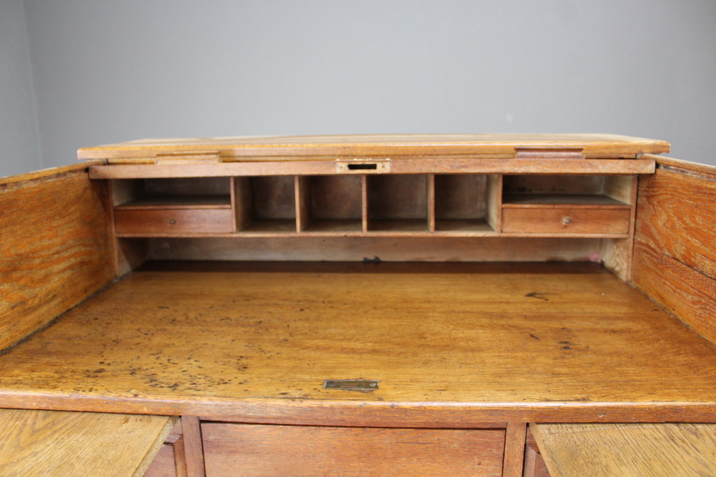 Oak Tambour Roll Top Desk - Kernow Furniture